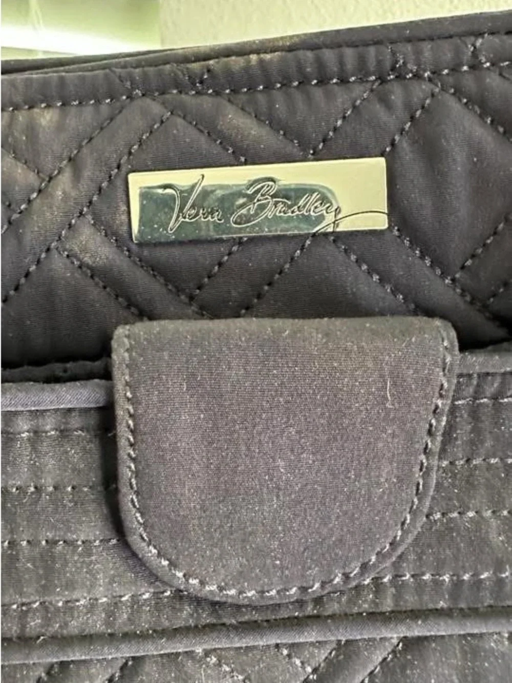 Vera Bradley Quilted Navy Shoulder Tote Diaper Bag- Dark Blue